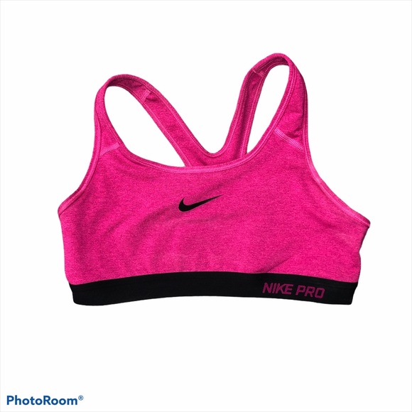 Nike Other - Nike pro dri fit hot pink & black sports bra Med
